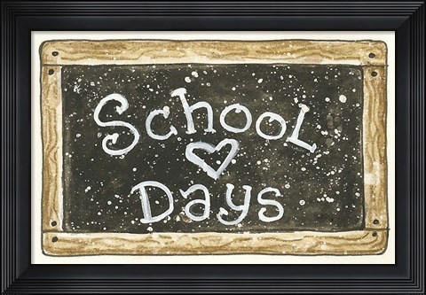 Framed School Chalkboard Print