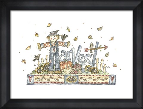 Framed Harvest Word Art Print