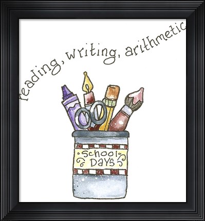 Framed School Paint Brush Holder Print