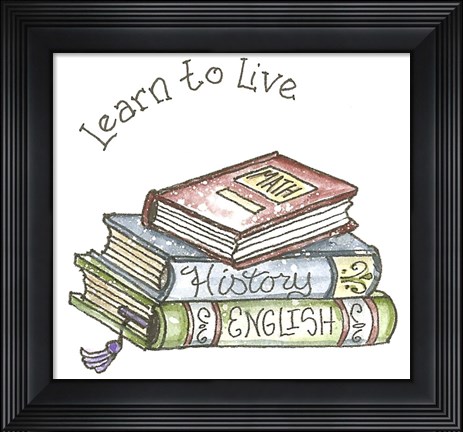 Framed School Three Books Print