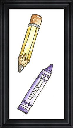 Framed School Two Crayons Print