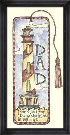Framed Dad Lighthouse Bookmark Print