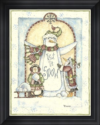 Framed Let It Snow Penguins Print