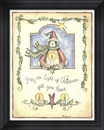 Framed May The Light Penguin Print