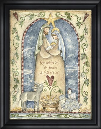 Framed Unto Us Is Born A Savior Print