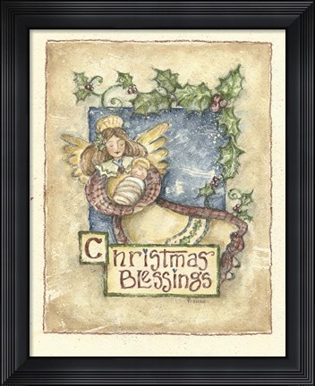 Framed Christmas Blessings Angel Print
