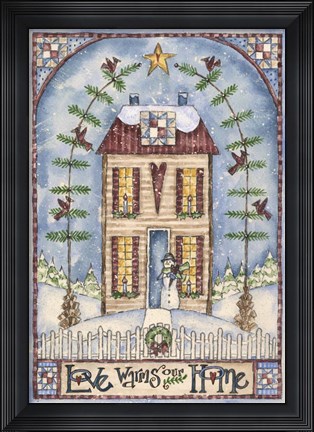 Framed Love Warms Our Home Print