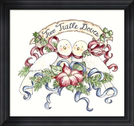 Framed Two Turtle Doves Print