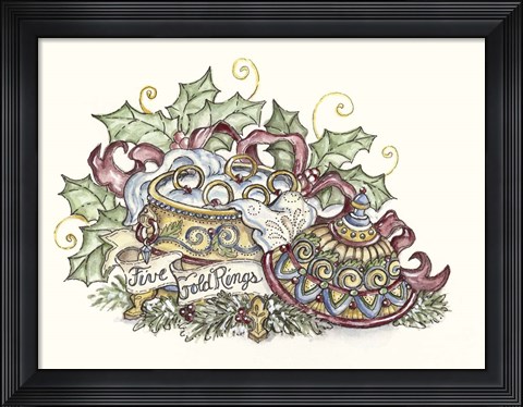 Framed Five Gold Rings Print