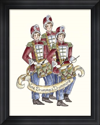 Framed Nine Drummers Drumming Print
