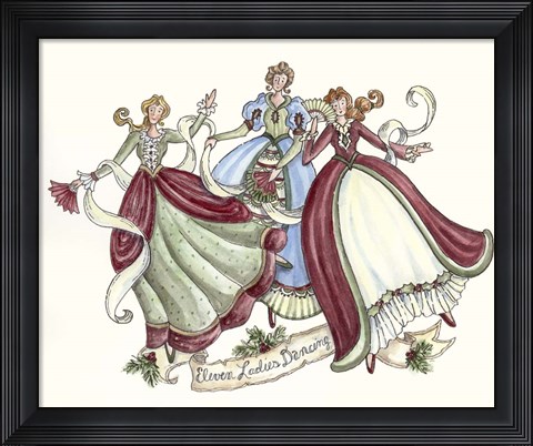 Framed Eleven Ladies Dancing Print