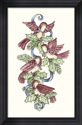 Framed Calling Birds Stocking Print