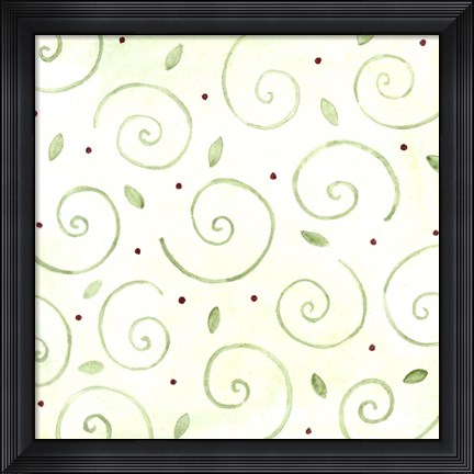 Framed Green Pattern 2 Print