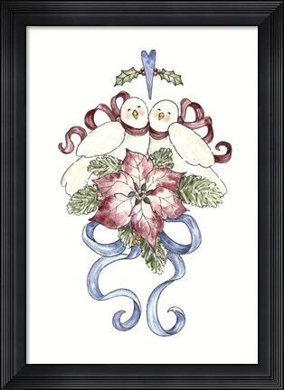 Framed Turtle Doves Stocking Print
