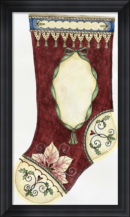 Framed Red Stocking For Portrait Print