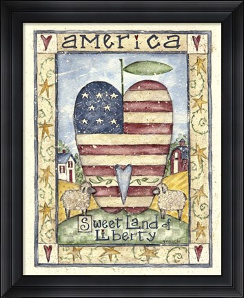 Framed Sweet Land Of Liberty Print