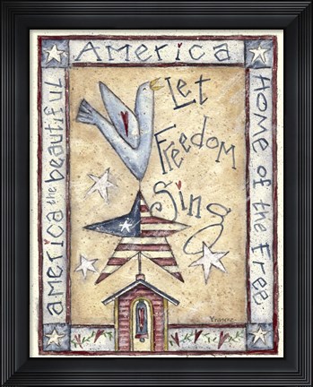Framed Let Freedom Sing Print