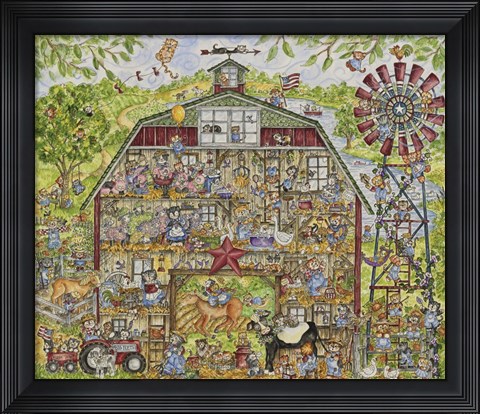 Framed Barn Cats Print