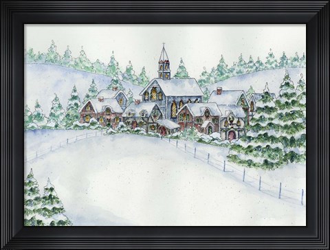 Framed Country Setting Winter Print