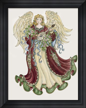 Framed Angel With A Guitar Print