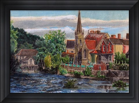Framed Llangollen Methodist Church Wales UK Print
