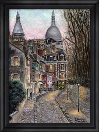 Framed Monmartre Rue de l&#39; Abreuvoir from Placed Dalida Print