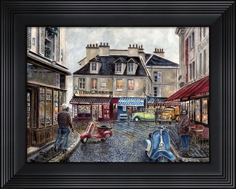 Framed Place Du Tertre From Rue Du Mont Cenis Print