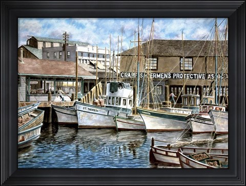 Framed San Francisco Fishrman&#39;s Wharf 1941 Print