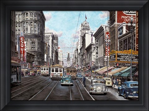 Framed 1941 Market St. San Francisco Print