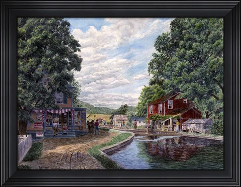 Framed Summer on the Morris Canal Print