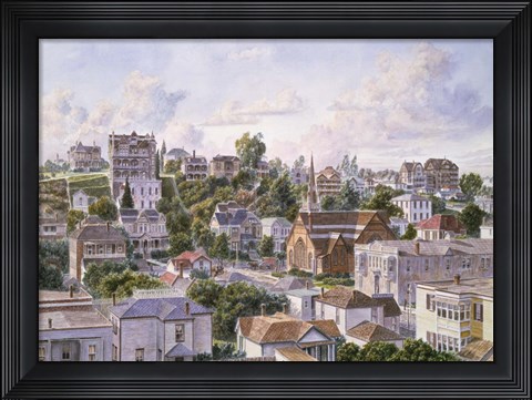 Framed Los Angeles, Bunker Hill From Congretional Church c.1898 Print
