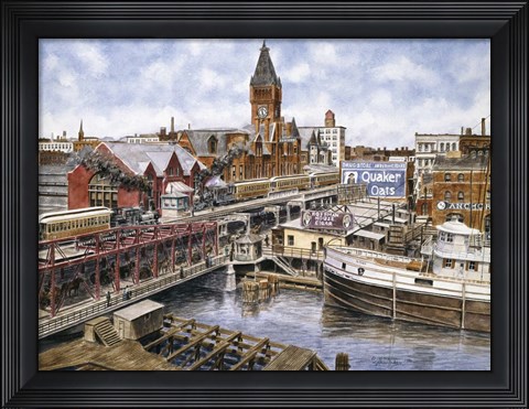 Framed Chicago,  Elevated R.R., c.1896 Print