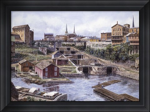 Framed Lockport NY, Lockport 5&#39;s, c.1865 Print