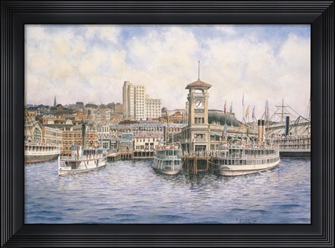 Framed Coleman Docks, c.1911 Print