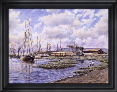 Framed Banning Wharf, c. 1880 Print