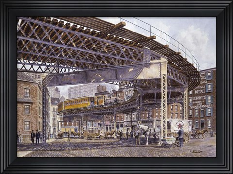 Framed 2Nd Ave. El, c.1896 Print