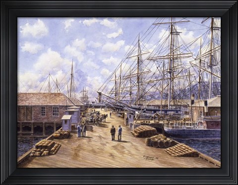 Framed Wellington Wharf, Well. N.2, c.1898 Print
