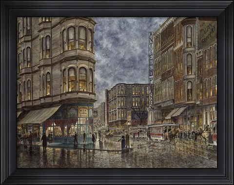 Framed Dinner Hour, San Francisco, Ellis &amp; Market St. Print