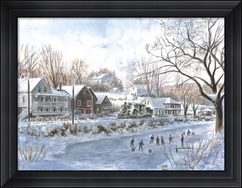 Framed Hockey Game Print