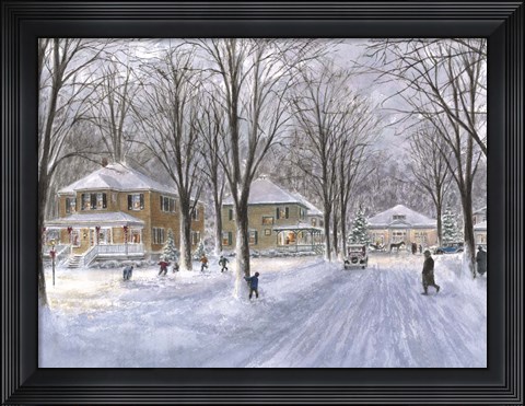 Framed Snowball Fight Print