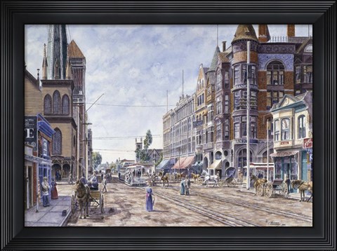 Framed Los Angeles, 2Nd &amp; Broadway Print