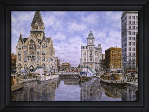 Framed Dewitt Clinton Square, c.1907, Syracuse Ny Print