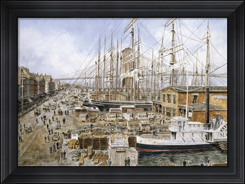 Framed Wall St. Ferry, NY Print