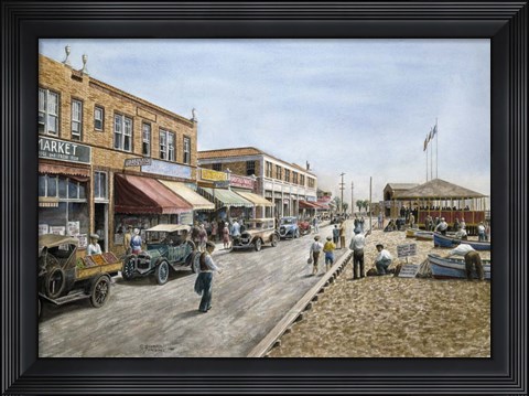 Framed Newport Beach, c.1926 Print