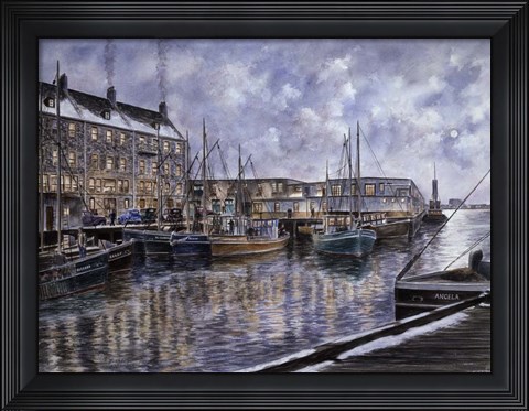 Framed Boston,  The Commercial Wharf Print