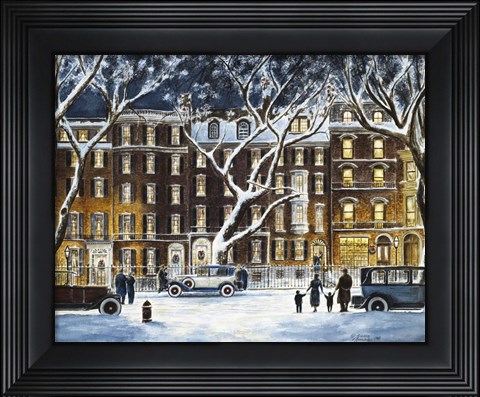 Framed Beacon Street, Ma. 1926 Print