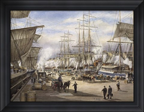 Framed Green St. Wharf Print