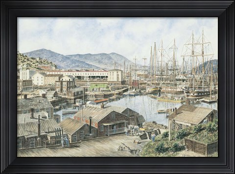 Framed Yerba Buena Cove, San Fran. Print