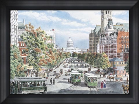 Framed Washington D.C. Gridlock Print