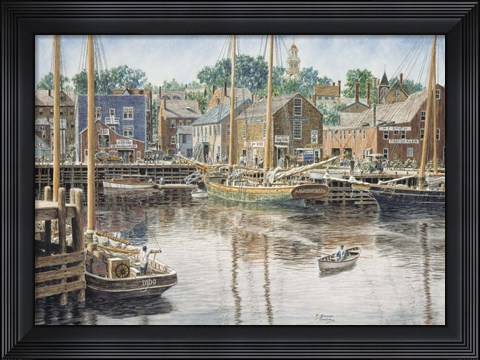 Framed Old  Gloucester Print